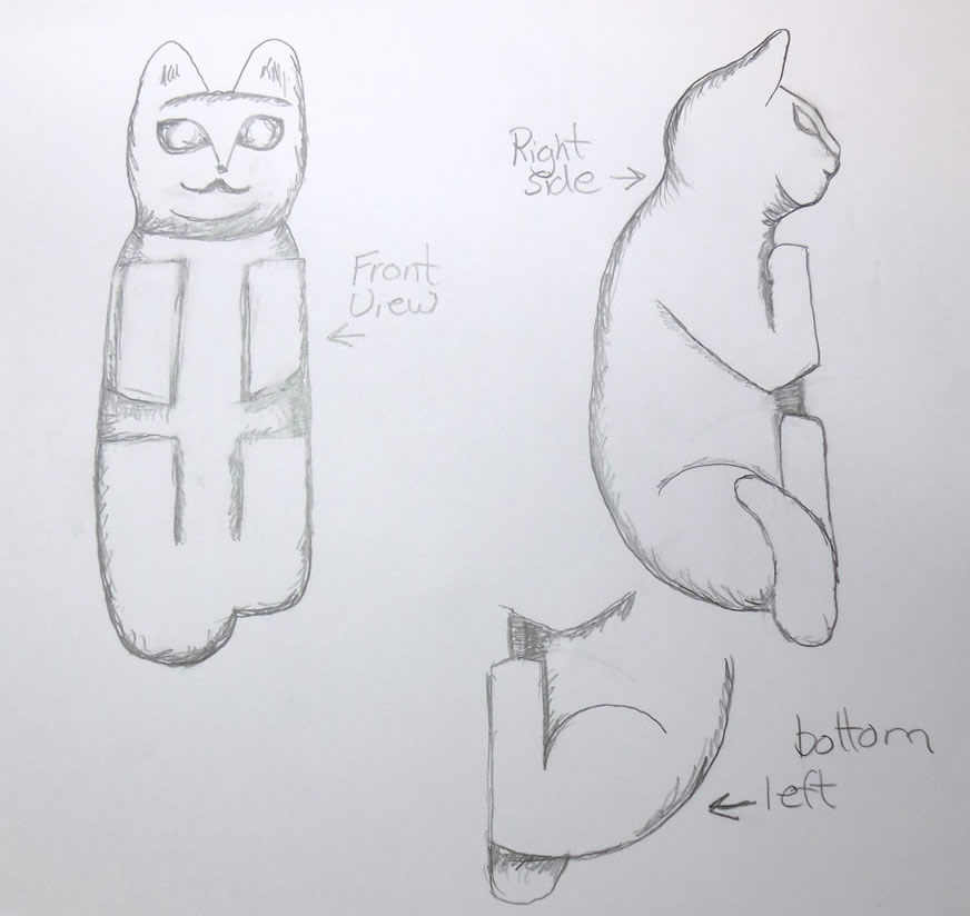 cat woodcarving pattern
